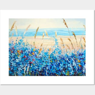 Flowers by the sea Posters and Art